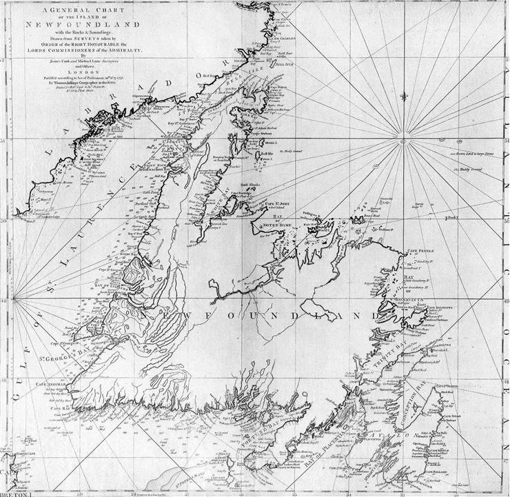 James Cooks' general chart of Newfoundland