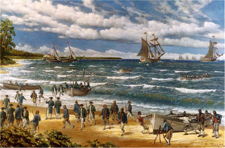 Picture Of Battle Of Nassau New Providence Raid 1776