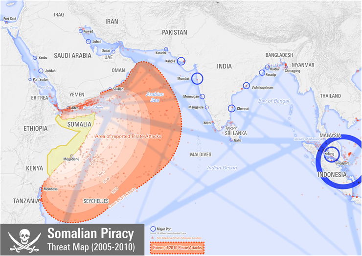 Picture Of Map Of Areas Under Threat By Somali Pirates